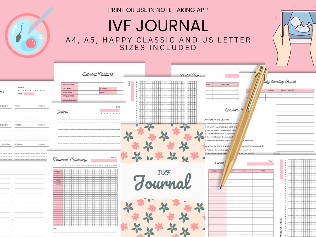 IVF Journal Printable IVF Planner Fertility Printable Planner - Etsy