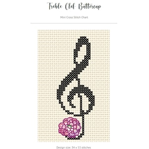 Treble Clef Counted Cross Stitch