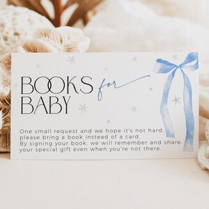 Modèle de demande de livre de Noël Coquette avec noeud bleu pour bébé, un joyeux petit pays des merveilles d'hiver, carte de fête garçon saupoudrer de flocon de neige, CH81