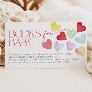 Modèle de demande de livres pour la Saint-Valentin coeur coloré pour bébé, petit garçon rétro façon chérie, carte de jeu pour baby shower fille lumineuse février, CH86