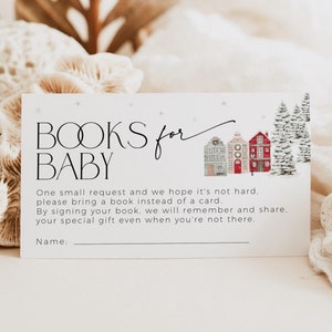 Il faut un modèle de demande de livres du village pour bébé, un jeu de baby shower dans les bois, une carte de maisons de Noël au pays des merveilles d'hiver sans distinction de sexe, CH48