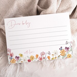 Wünsche für Baby Karte INSTANT DOWNLOAD, Baby in Bloom Shower DRUCKBARE Aktivität, Time Capsule Ticket Girl Neugeborenen Party Spiel Vorlage, BB12
