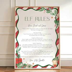 Elfregelsteken AFDRUKBAAR, officiële briefsjabloon magische elf aankomst, bewerkbare activiteitenkaart voor kinderen kerstjongen, bezoekpakket downloaden, CH49