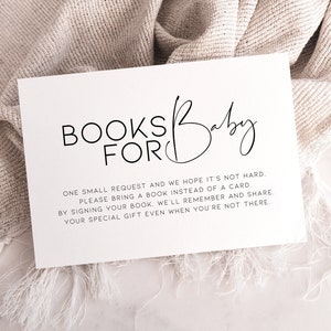 Livres minimalistes pour faire-part de bébé, carte de demande de livre imprimable, moderne pour baby shower, numérique, neutre sexiste Clean Shower Boys BB17