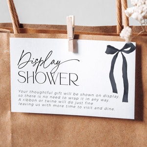 Schwarzer Bogen Brautdusche Einladung Unverpackte Geschenk-Anzeige, die Knoten bindend Hochzeit einladen Einsatz, Gothic nicht einwickeln vorhanden Karte Baby, BS99