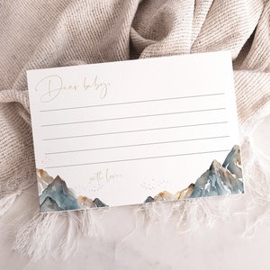 Jeux de baby shower, carte capsule temporelle, voeux de bébé, jeu de baby shower drôle sur le thème de la montagne à imprimer, jeux de camping pour garçon, BB21