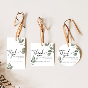 Eucalyptus Thank You Tag Printable Download, Greenery Bridal Shower Favor Stickers, Wedding Bag Labels, Baby Shower, Engagement Party, BS39
