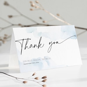 Cloud Nine Dankeskarten Brautdusche DOWNLOAD, Staubige blaue Wolke 9 Danke Hinweis druckbare, moderne bearbeitbare Ty Vorlage Baby Party, BS37