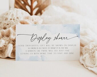 Shower Invitation Unwrapped Gift Display Cloud 9 Bridal PRINTABLE, Wedding Invite Insert, Don't Wrap Presents Card, Modern Baby Party, BS37