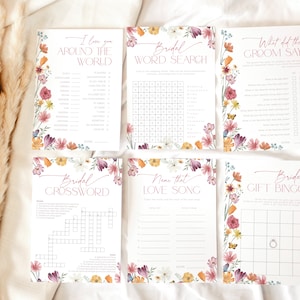Pacchetto gioco Wildflower Bridal Shower, pacchetto modificabile Love in Bloom Hen Party, stampe floreali per addio al nubilato, attività floreali per matrimonio, BS98 immagine 5