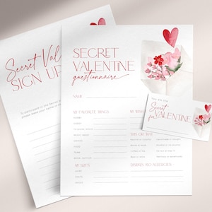 Geheime Schwester Fragebogen, bearbeitbare Valentine Pal Geschenkbörse, Floral Post Kennenlernen Wunschliste, Lieblings Dinge Blatt, CH83