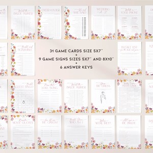 Pacchetto gioco Wildflower Bridal Shower, pacchetto modificabile Love in Bloom Hen Party, stampe floreali per addio al nubilato, attività floreali per matrimonio, BS98 immagine 4