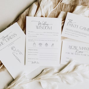 Bridal Shower Game Cards - 'Match These Movie Quotes' - 30 Kraft Paper Cards With Answer Key (5x7 Inches) - View #2