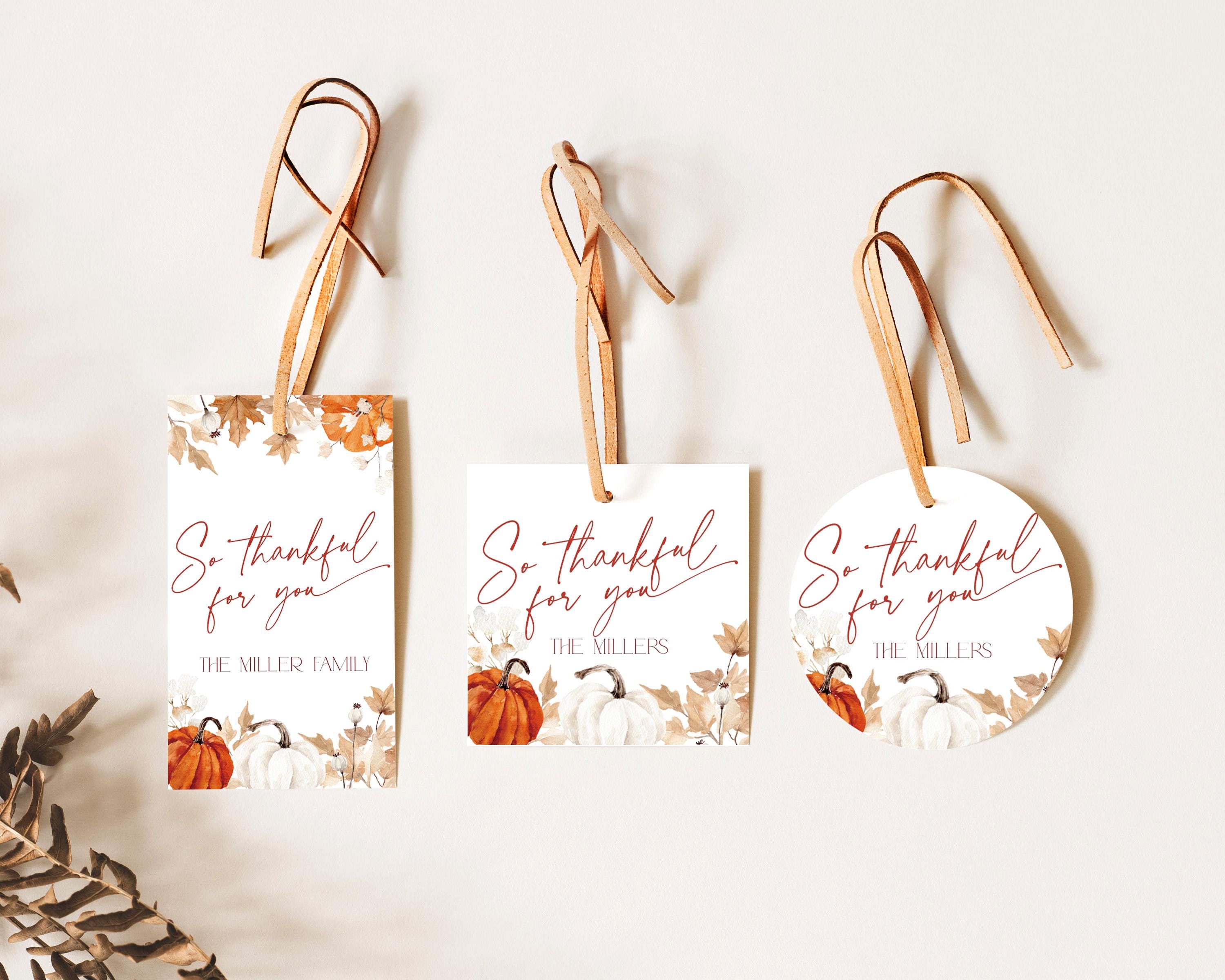 Friendsgiving Gift Tag Printable, Editable Thanksgiving Favor Bag