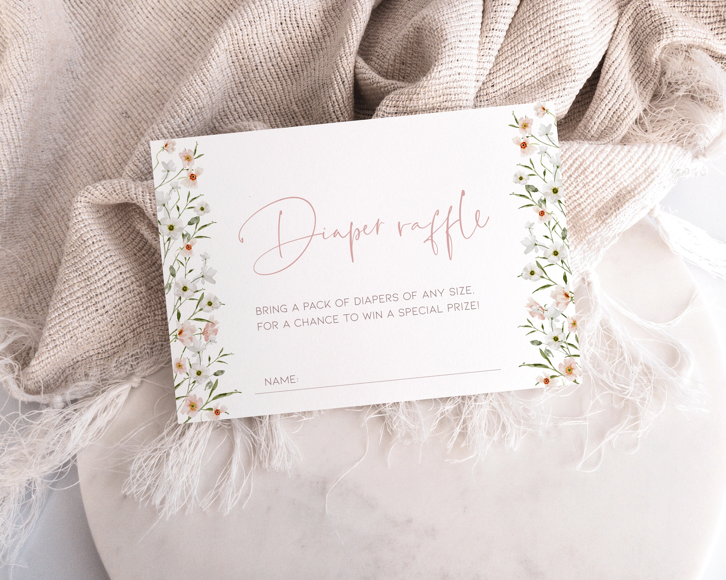 April Spring Raffle April Showers Spring Flowers Diaper Raffle Sign Printable, Blush Pink ...