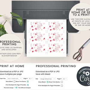 May include: Printable digital download for a wedding invitation or save the date card. The design features a watercolor floral pattern with pink and red hearts and the text "Little did I know I'd find my forever in you".