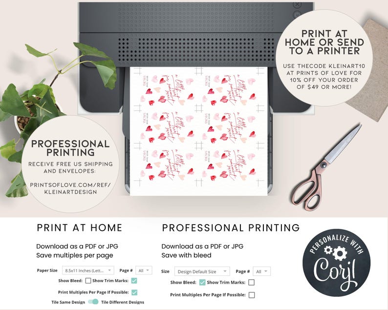 May include: Printable digital download for a wedding invitation or save the date card. The design features a watercolor floral pattern with pink and red hearts and the text "Little did I know I'd find my forever in you".