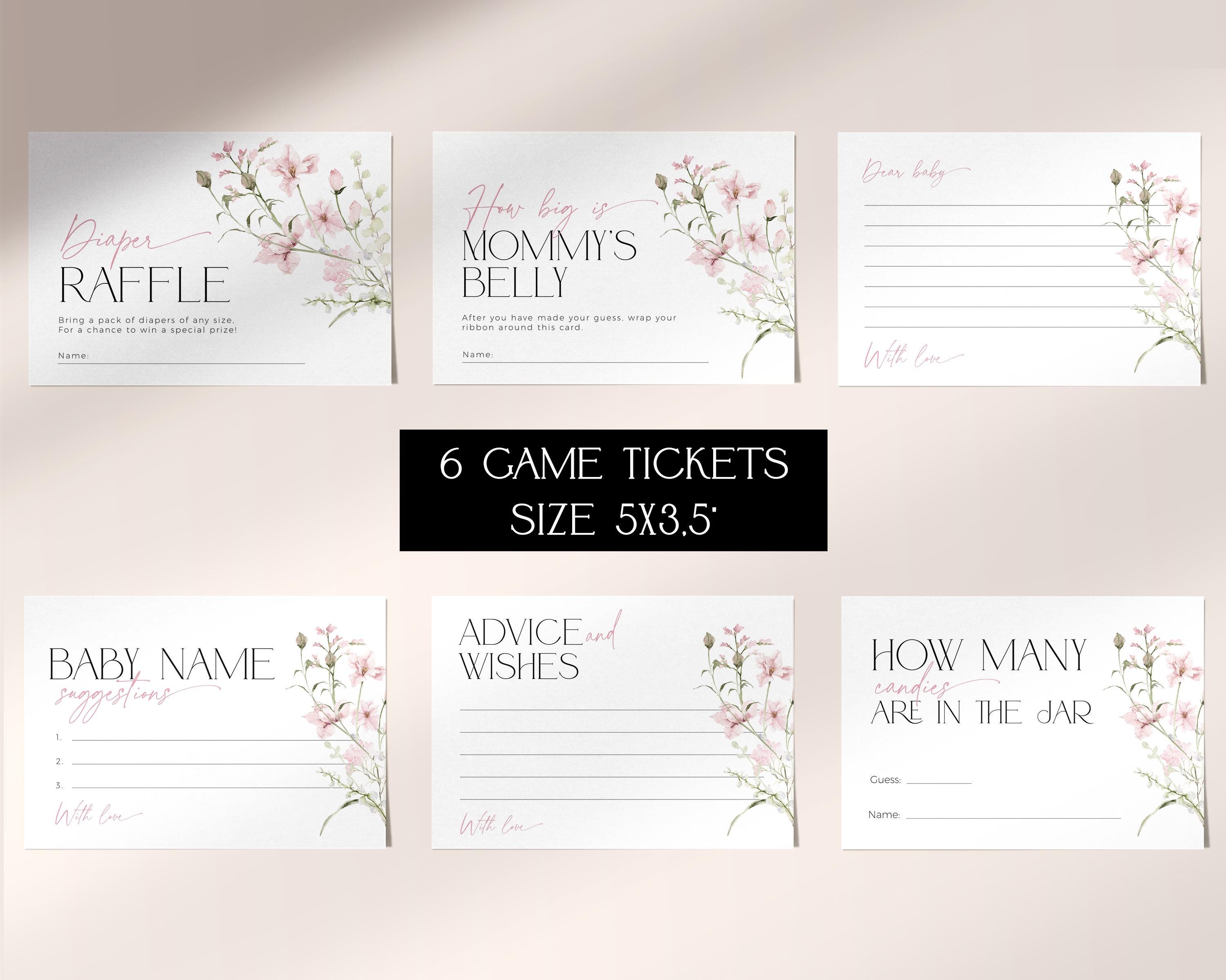 Carte Previsioni Per Baby Shower – 20 Pezzi, Design Minus, Colore Rosa Cipria, Formato A6, BSBlushPR20