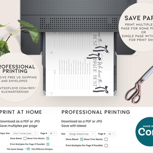 May include: A printable wedding game with the text "Who knows the bride best?" and a list of questions. The game is designed to be printed at home or professionally. The image shows a printer with the game paper inside, a pair of scissors, and a Corjl logo.