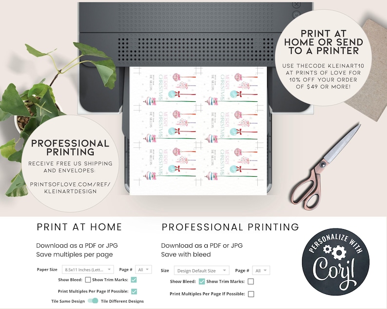 May include: Printable Christmas gift tags with a blue and red color scheme. The tags feature a Christmas tree with ornaments and the text "Merry Christmas". The tags are designed to be printed at home or professionally.