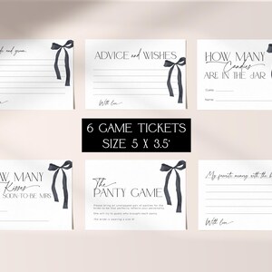 Black Bow She is tying the knot Bridal Shower Games BUNDLE, Gothic Bachelorette Party, Printable Wedding Activity, Coquette Dark Bride, BS99 image 7