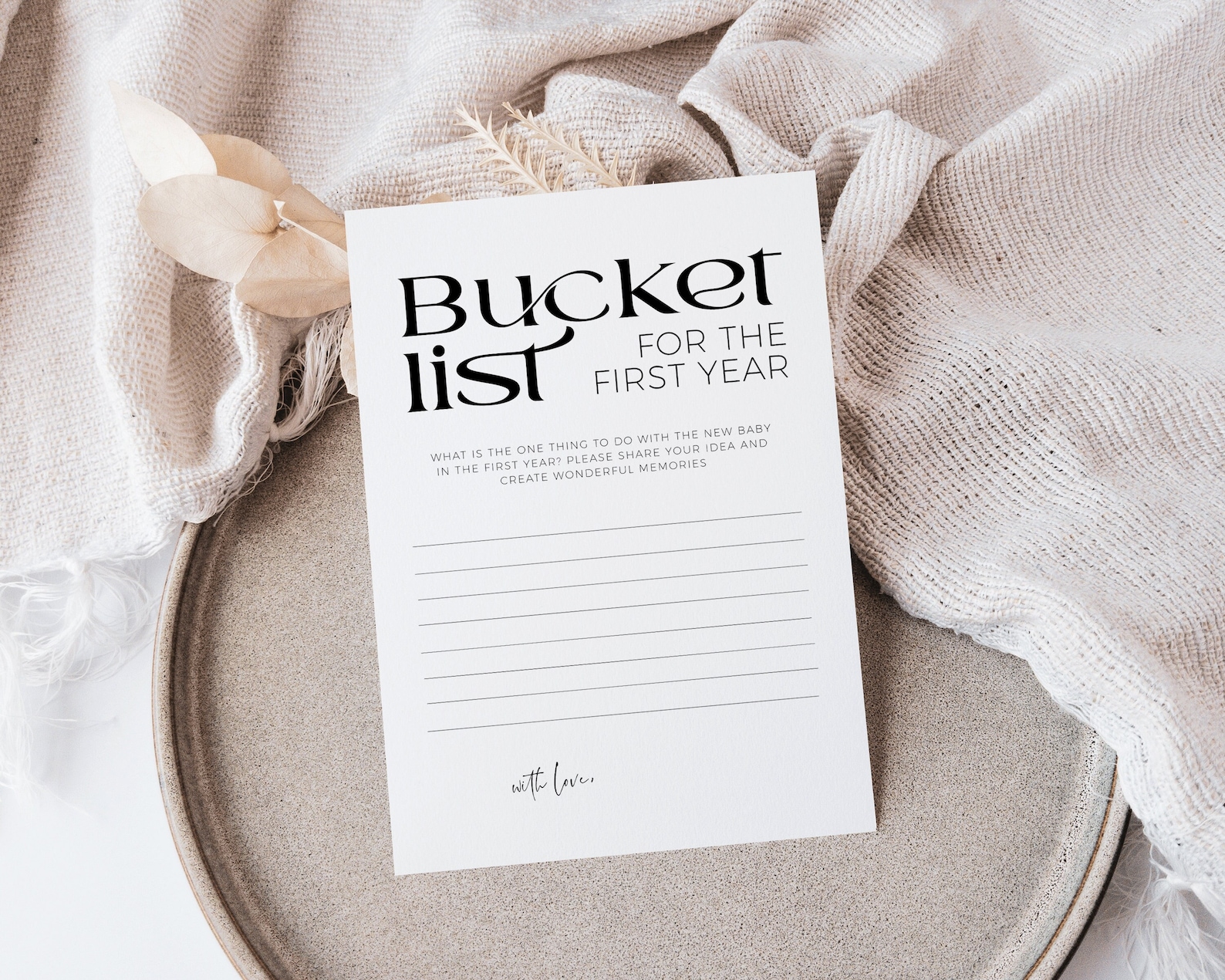 Bucket List for Baby's First Year PRINTABLE Baby Shower Games ...