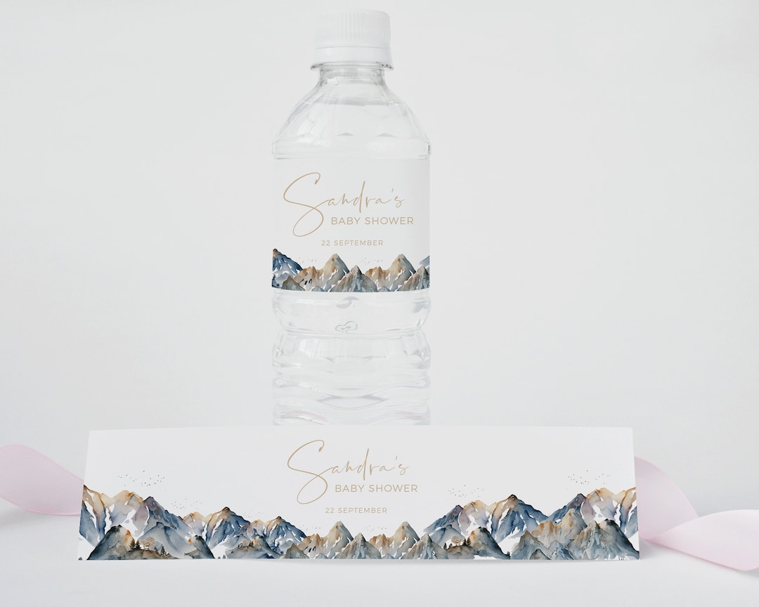Water Bottle Label Mountain INSTANT DOWNLOAD, Adventure Awaits Baby ...