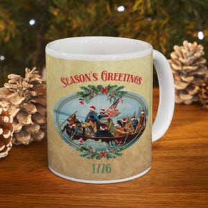 American History Christmas Mug, Tea Cup, Coffee Mug, History Lover Gift, Coffee Lover, Revolutionary War, Christmas Gift, George Washiington