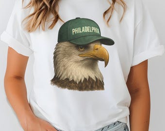 Eagle with Philadelphia Hat Shirt, Philly, Birds, Football, Sports Fan, Eagles Fan, Philly Fan, Football Tee, Football Gift, Comfort Colors