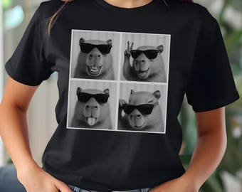Camiseta de carpincho para fotomatón, camiseta de animales, camiseta divertida, colores cómodos, amante del carpincho, camiseta de carpincho, amante de la naturaleza, camiseta divertida de animales, linda