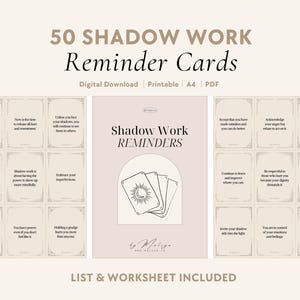Shadow Work Reminders | Oracle Cards - Inner Child, Healing, Mental Health, Healing Shame & Guilt, Forgiveness, Emotions, Self-Awareness