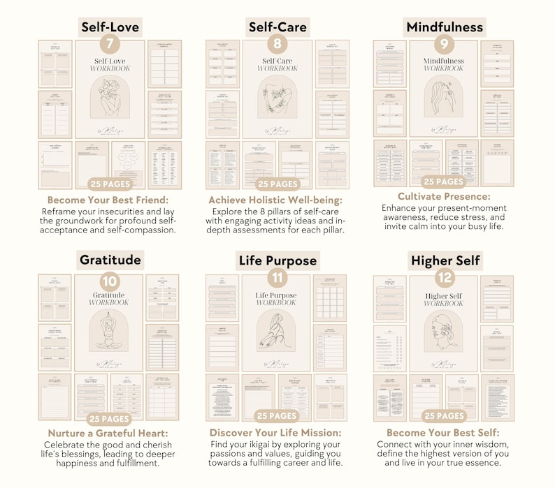 Healing Bundle | Workbooks - Inner Child, Shadow Work, Ancestral Healing, Mental Health, Feminine Energy, Spirituality, Self-Love, Self-Care imagen 5