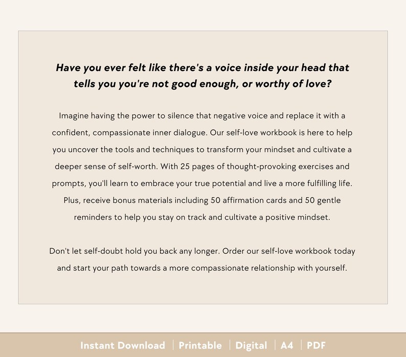 Self-Love Workbook | Positive Self-Talk, Confidence, Self-Esteem, Solo Dates, Body Positivity, Healing, Mindset, Self-Care, Love Languages immagine 3