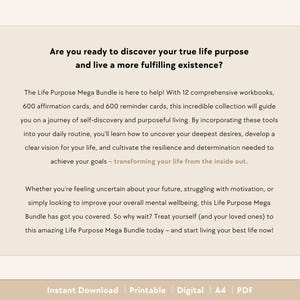 Life Purpose Bundle | Workbooks & Planner - Ikigai, Passion, Core Values, Manifest Dream Life Mission, Dream Job, Career Guide, North Star image 2