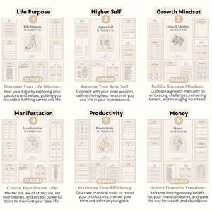 Life Purpose Bundle | Workbooks & Planner - Ikigai, Passion, Core Values, Manifest Dream Life Mission, Dream Job, Career Guide, North Star image 4