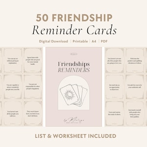 Friendship Reminders | Oracle Cards - Build & Manifest Healthy Relationships, Social Life, Setting Boundaries, Emotional Intimacy Connection