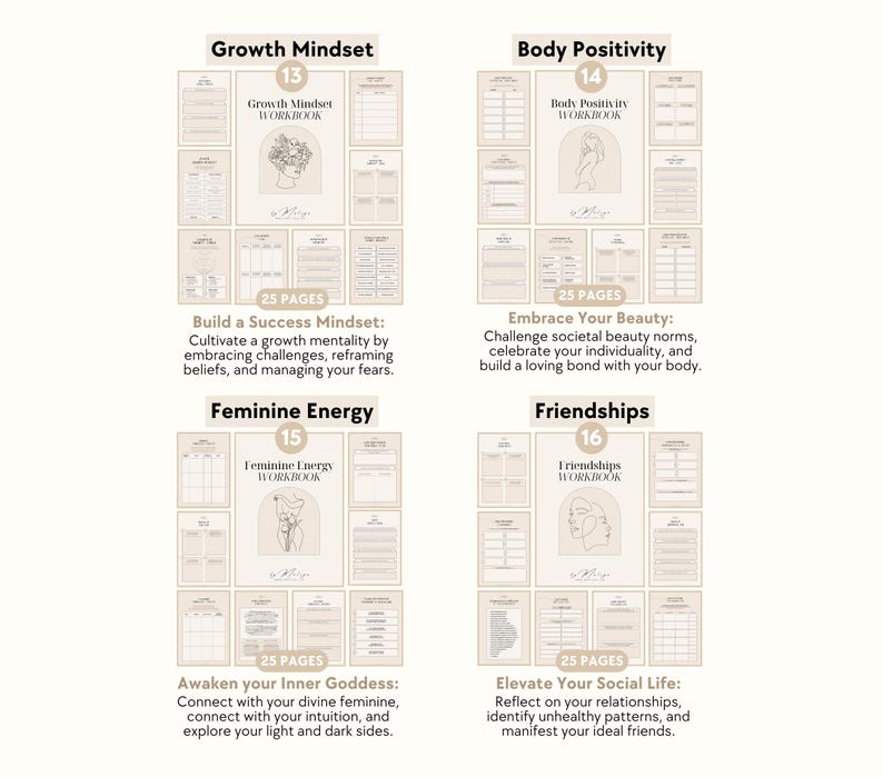Healing Bundle | Workbooks - Inner Child, Shadow Work, Ancestral Healing, Mental Health, Feminine Energy, Spirituality, Self-Love, Self-Care imagen 6