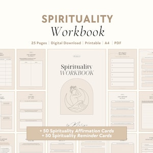 Spirituality Workbook | 7 Chakras Chart, Spiritual Awakening, Self-Discovery, Mindfulness, Healing, Spiritual Journey, Deep Journal Prompts