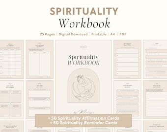 Spirituality Workbook | 7 Chakras Chart, Spiritual Awakening, Self-Discovery, Mindfulness, Healing, Spiritual Journey, Deep Journal Prompts