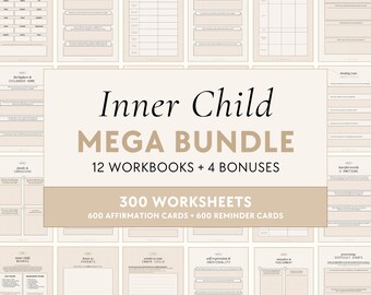 Inner Child Bundle | Workbooks - Shadow Work, Ancestral Healing, Mental Health, Self-Therapy, Spirituality, Self-Love, Self-Care, Healing
