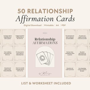 Relationship Affirmations | Oracle Cards - Manifest Healthy Relationship & Love, Couple, Marriage, Emotional Intimacy, Connection Boundaries