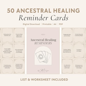 Ancestral Healing Reminders | Oracle Cards - Breaking Generational Trauma & Cycles, Inner Child, Shadow Work, Family Trauma, Energy Healing