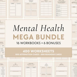 Mental Health Bundle | Workbooks - Shadow Work, Inner Child, Healing, Therapy, Emotional Intelligence, Mindfulness, Self-Love, Self-Care