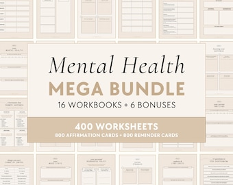 Mental Health Bundle | Workbooks - Shadow Work, Inner Child, Healing, Therapy, Emotional Intelligence, Mindfulness, Self-Love, Self-Care