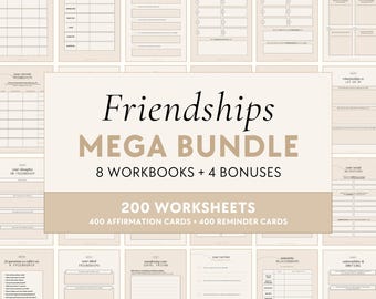 Friendships Bundle | Workbooks - Social Life, Build & Manifest Healthy Relationships, Emotional Intelligence, Boundaries, Social Skills
