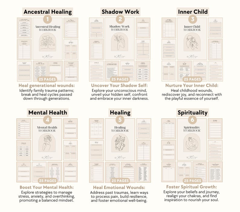 Ancestral Healing Bundle | Workbooks - Generational Trauma & Curses, Breaking Cycles, Inner Child, Shadow Work, Family Trauma, Mental Health image 4