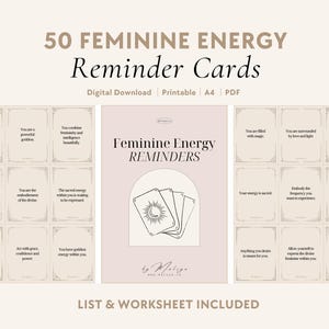 Feminine Energy Reminders | Oracle Cards - Self-Confidence, Femme Fatale, Sensuality, Body Positivity, Self-Esteem, High Aura, Femininity