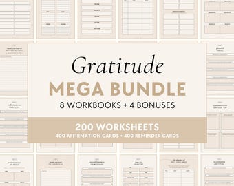 Gratitude Bundle | Workbooks - Positive Mindset, Mindfulness, Spirituality, Abundance, Life Purpose, Body Positivity, Self-Care, Self-Love