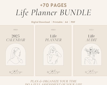 Life Planner Bundle | 2025 Digital Planner, Life Audit, Life Reset, Productivity, Goal Setting, Wheel of Life, Habit Tracker, Assessment
