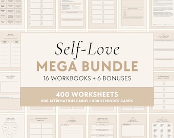 Self-Love Bundle | Workbooks - Self-Talk, Self-Esteem, Confidence, Body Positivity, Self-Care, Healing, Feminine Energy, Higher Self